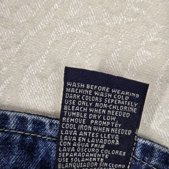 VTG Route 66 Denim Mini Skirt 17/18* Blue Cotton Embroidered Butterfly Hippie - Picture 7 of 11